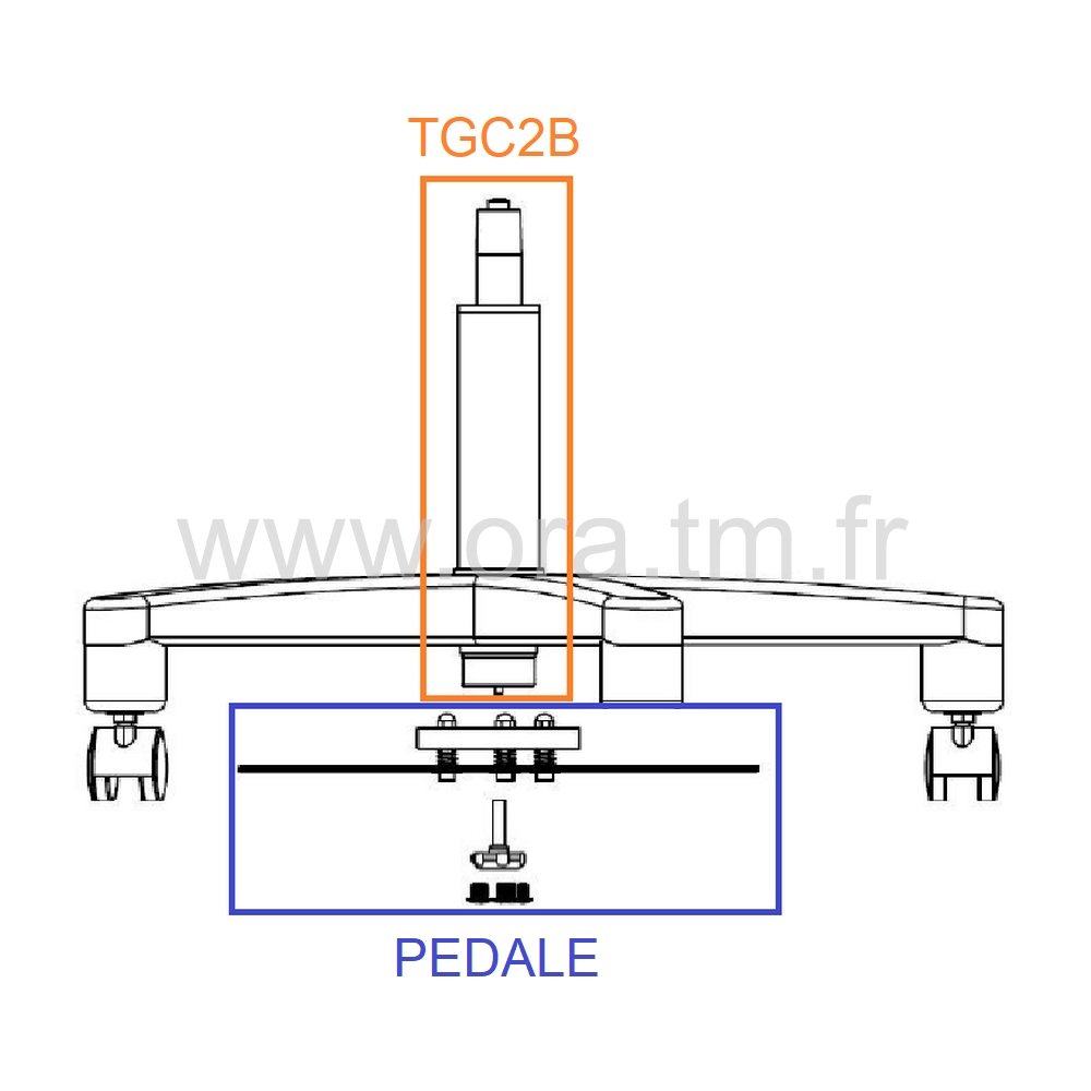 PEDALE - COLONNE GAZ ET CACHE - MECANISME REGLAGE AU PIED